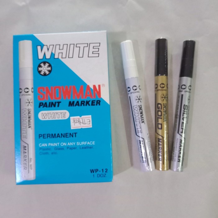 

murah SPIDOL PUTIH SNOWMAN PAINT MARKER WHITE / SILVER / GOLD PERMANENT - Silver