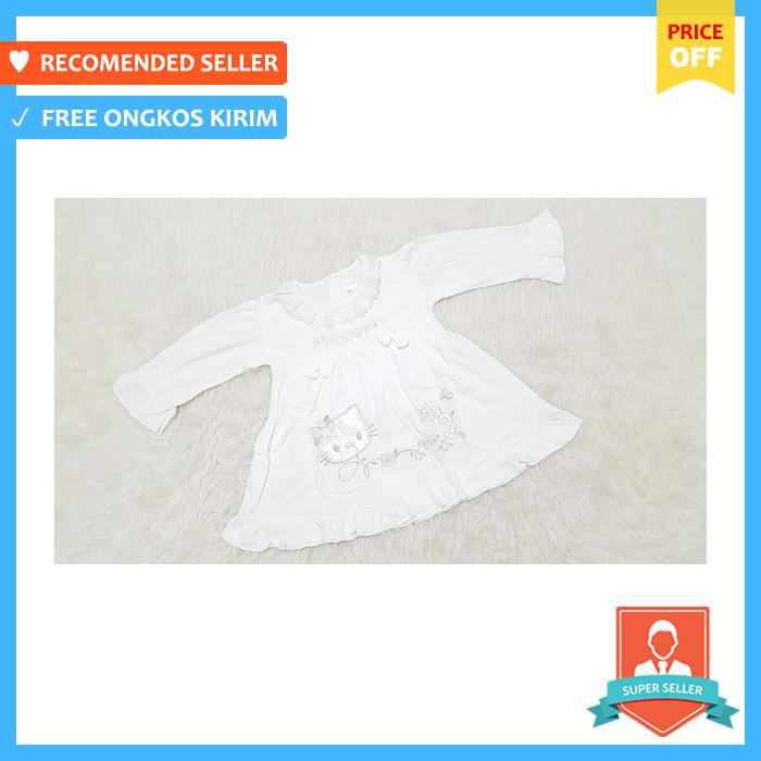 baju & sepatu bayi - baju bayi perempuan / dress bayi / baju putih hellokitty