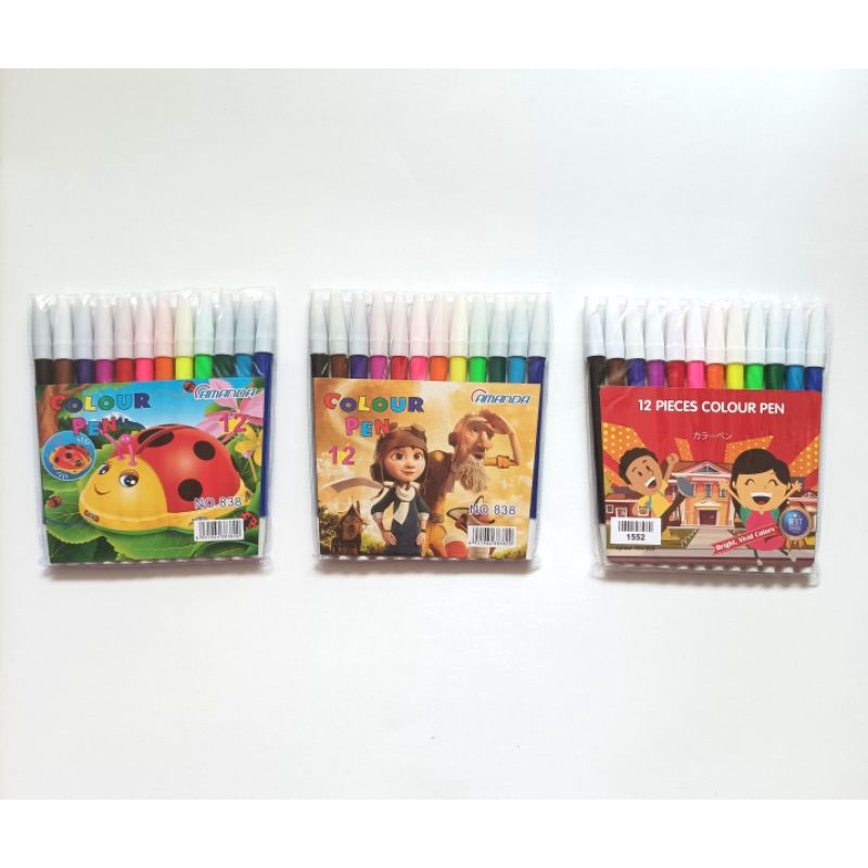 Spidol Set mewarnai  isi 12 warna murah - Colour Pen