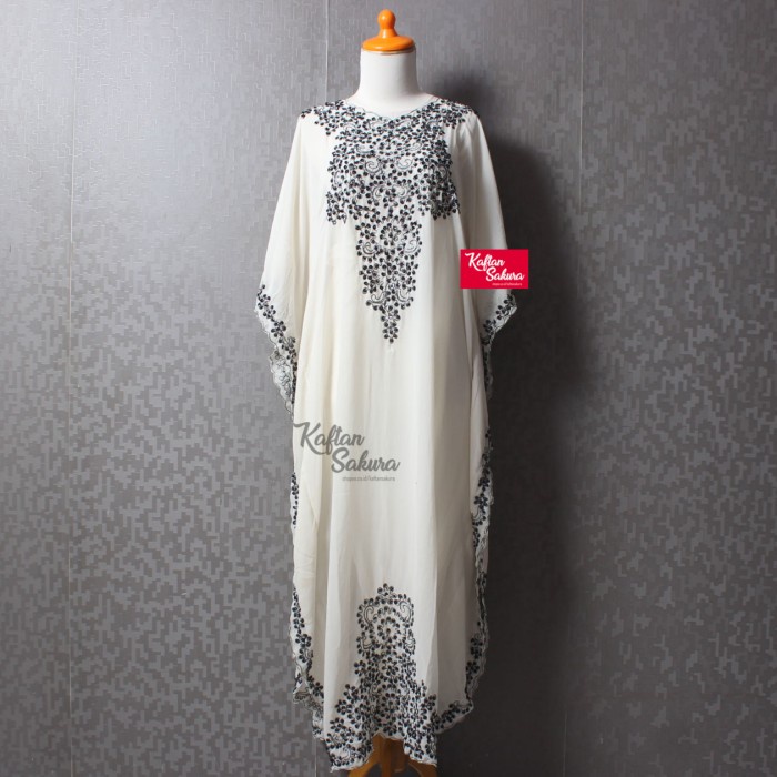 TERBARU        Kaftan Maxi Modern Payet Tipis Cantik Kaftan Sifon Putih Kaftan Remaja