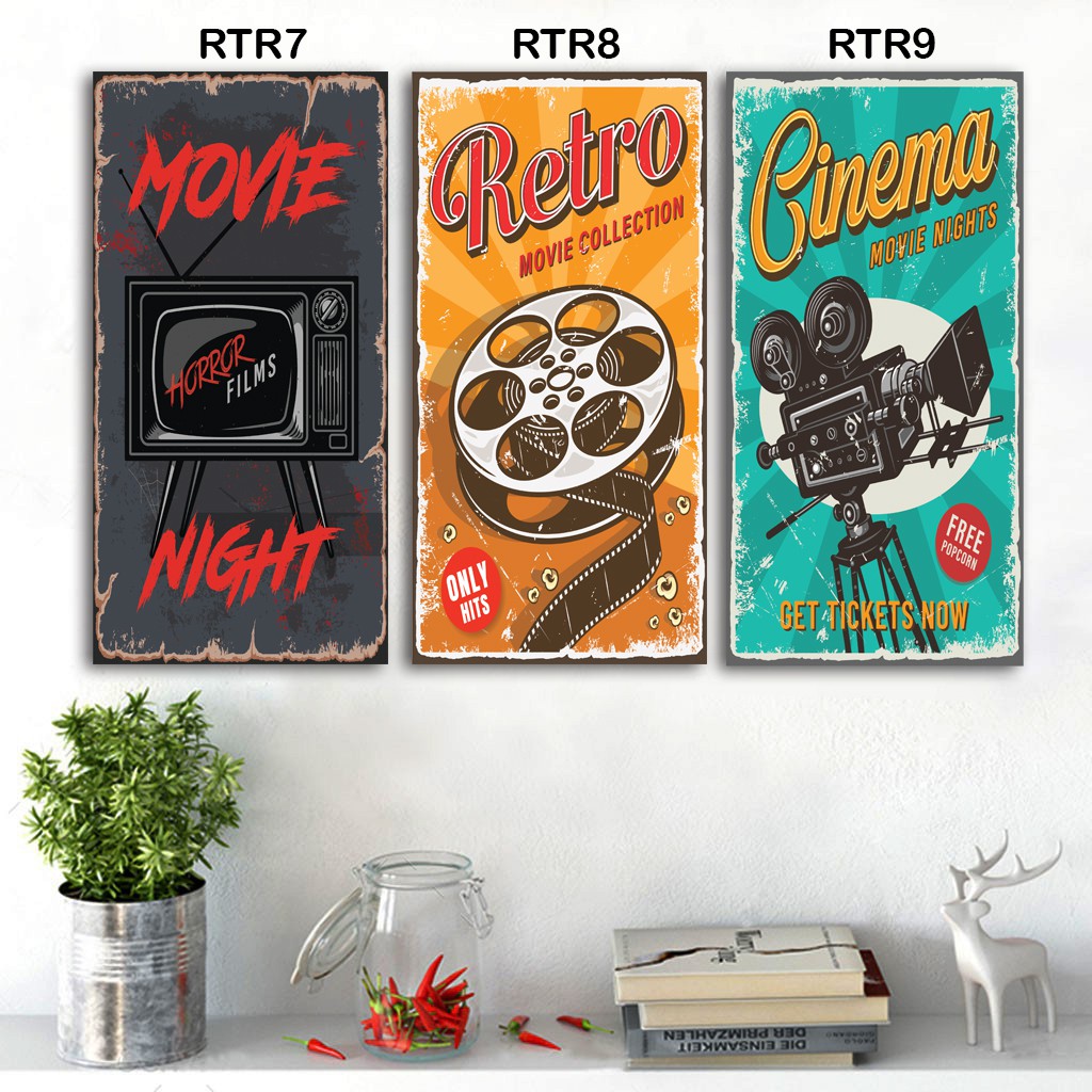 Dekosistem - Hiasan dinding poster kayu estetik Pajangan rumah Kamar Cafe Retro Poster minimalis