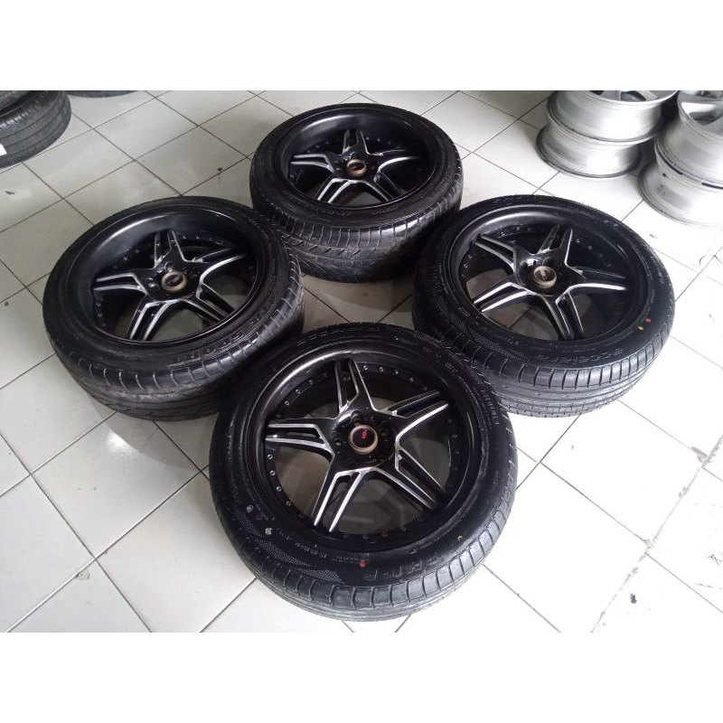 velg Bekas Racing HSR Ring 18 ban accelera Phi dan Achilles 225 50 R18 lebar 8/9 pcd 5x114 Inova Rus