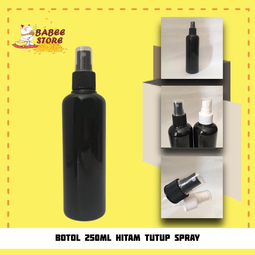 BABEE - BOTOL PLASTIK 250ML SPRAY HITAM / BOTOL SPRAY 250 ML HITAM WADAH ISI ULANG  [HARGA GROSIR ]