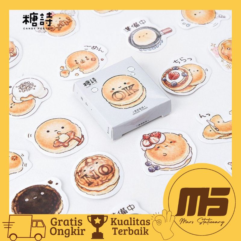 

[ 45 PCS ] Sticker Kawai Gambar Roti untuk Scrapbook Jurnal Diary DIY | Mars Stationary