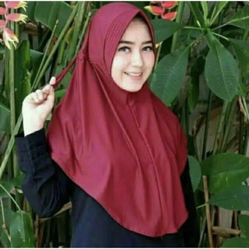 KERUDUNG SERUT HAMIDAH / BERGO TALI SERUT / HIJAB INSTAN