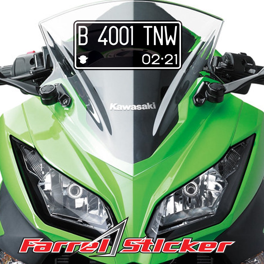 sticker plat nomor stiker windshield