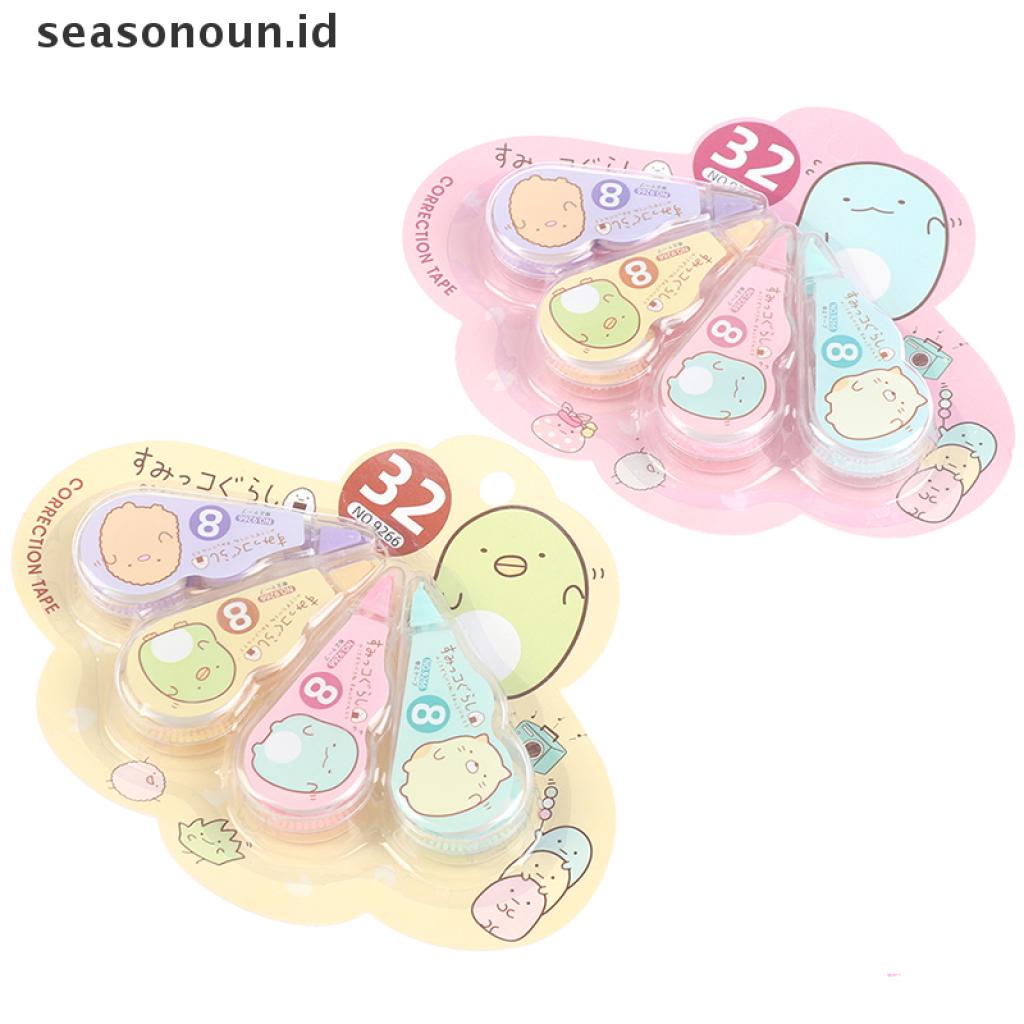 4pcs / Pak Correction Tape Warna Putih Untuk Stationery Sekolah / Kantor