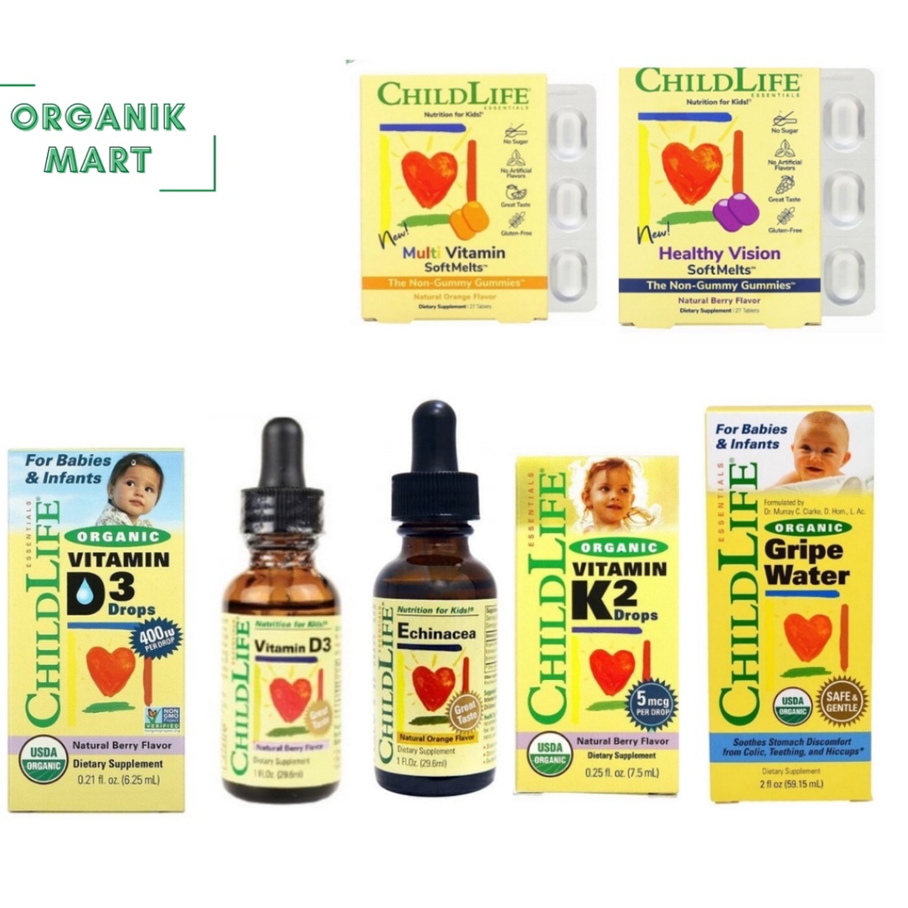 Childlife Child Life Organic Vitamin D3 Drops 6.25 Ml ; Vitamin D3 29.6 Ml ; Echinacea 29.6 ml ; Mul