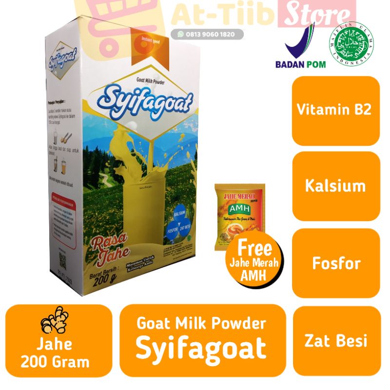 

SYIFAGOAT JAHE 200GR Etawaku Platinum Krimer Bubuk Susu Kambing Provit Etawa Bebas Pengawet Rendah Gula Tingkatkan Imunitas Daya Tahan Tubuh Cegah Tulang Keropos Asi Booster Solusi Masalah Pernapasan Pernafasan Asma Bronkhitis Bronkitis Sesak Napas