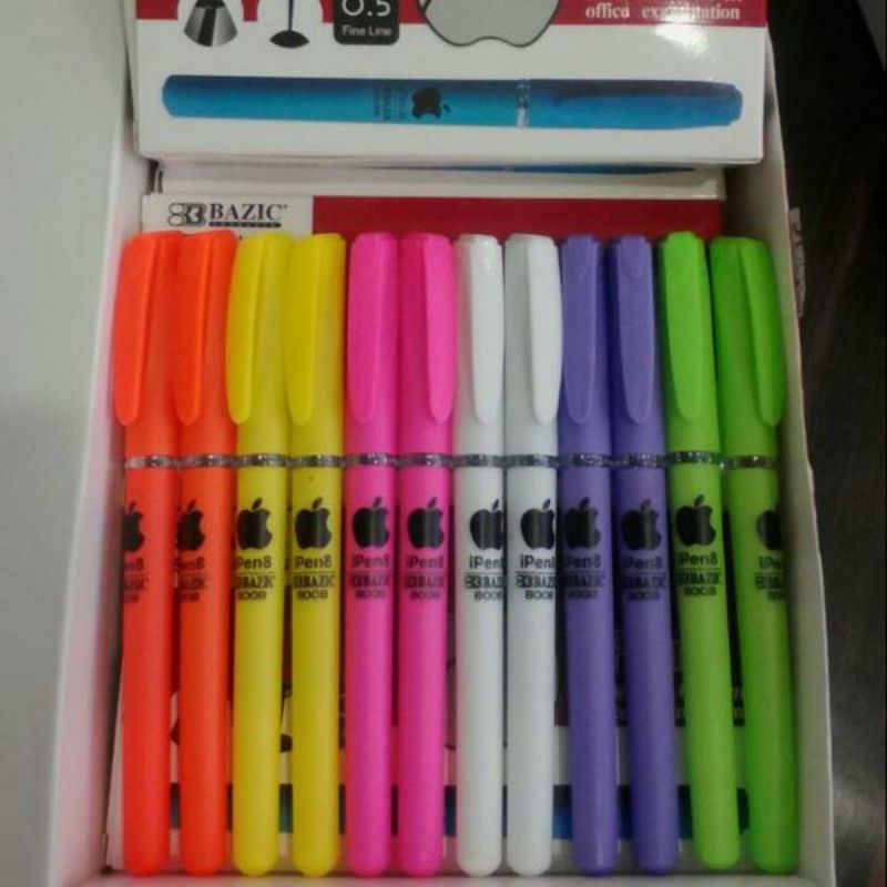 

1pak pulpen tinta cair isi 12/pulpen apple