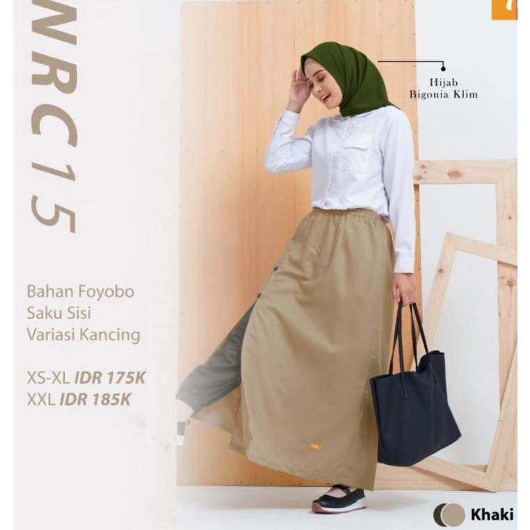 Rok celana wanita muslim Nibras NRC15 variasi kancing