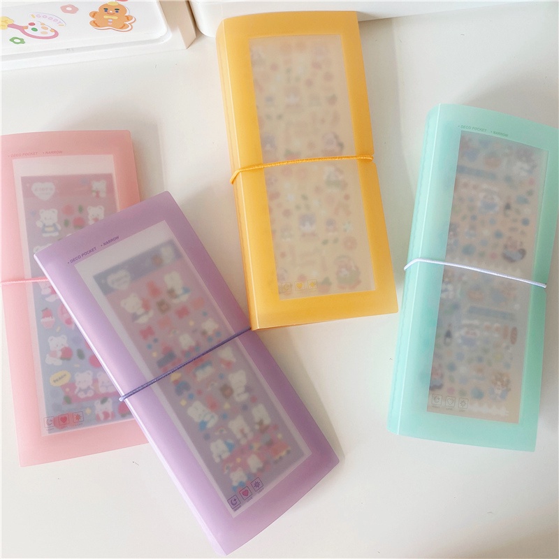 Fresh and creative long sticker storage book multifunctional small stationery tape sub packaging finishing bag