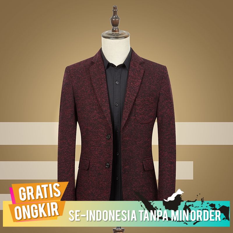 ( GRATIS ONGKIR ) Kasual Ramping Pria Korea Jas Single Piece Import Baru Se