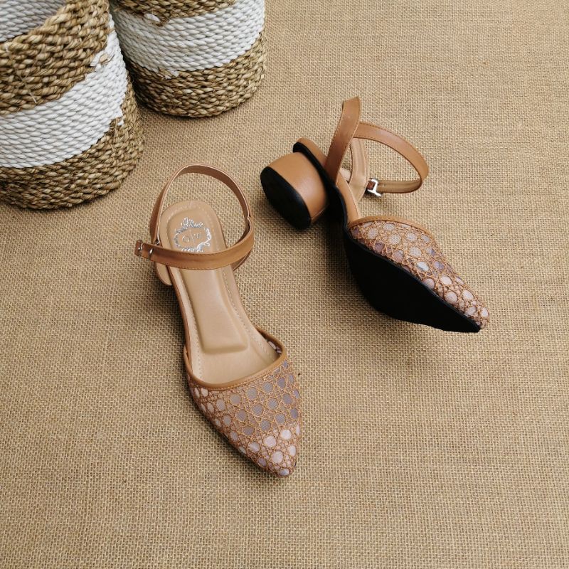 Faduzzi Sepatu Wanita Mules MURELY 4 Cm Ujung Lancip