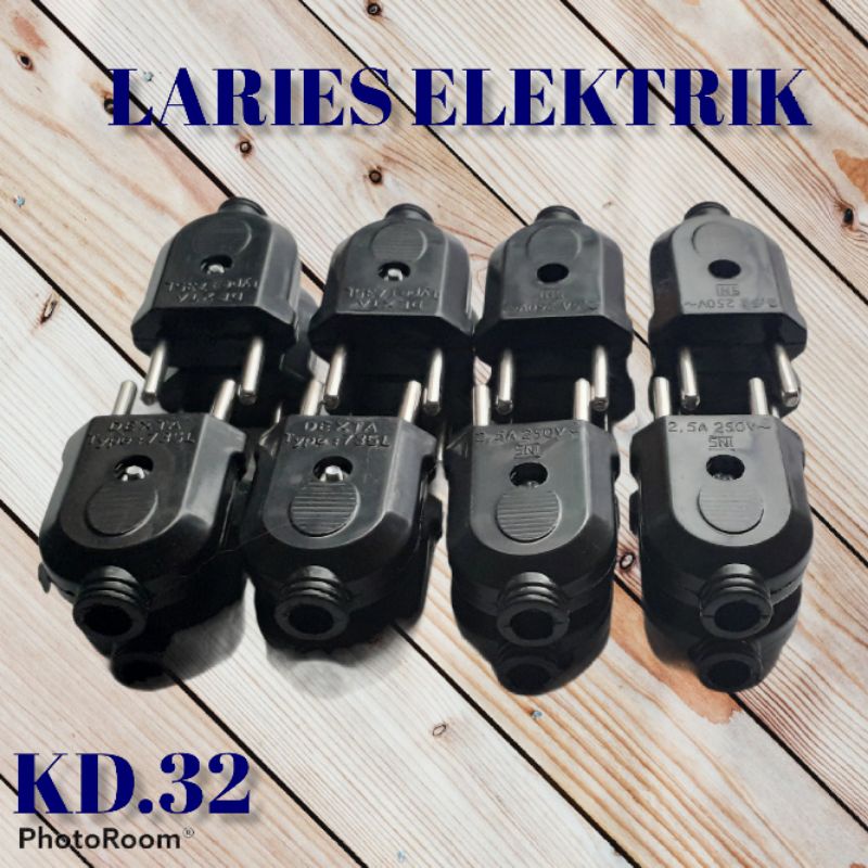 Steker Gepeng 1 Phase Hitam DEXTA