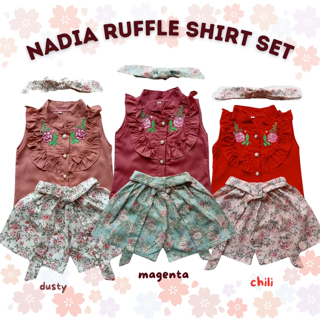 setelan kemeja anak bayi perempuan 1 tahun 2 3 0 12 BULAN NABILA NADIA shirt set baju anak perempuan baju bayi cewek balita baby