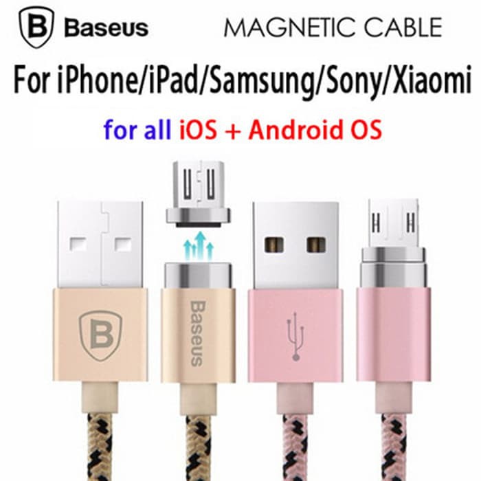 Baseus Magnetic Cable Kabel Magnet Data Charger Fast Micro USB Android