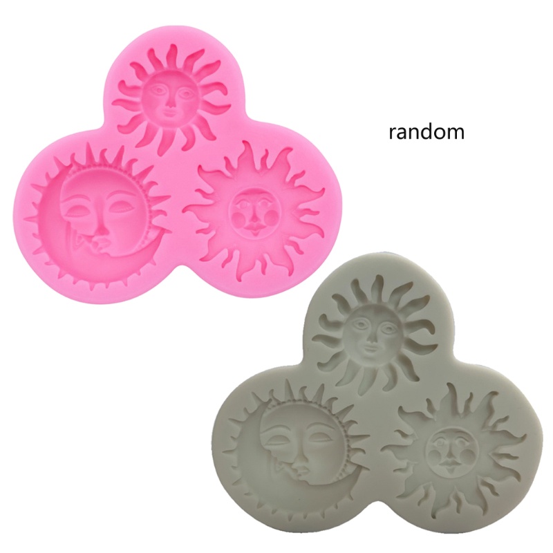 SIY  Sun and Moon Face Soft Silicone Mold  Keychain Mold DIY Silicone Baking Molds