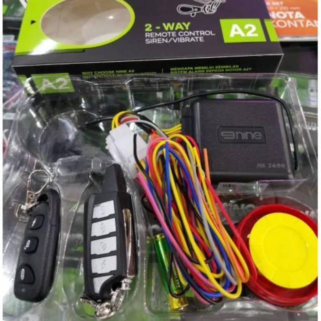 ALARM MOTOR REMOTE 2WAY LUMINOS GETAR A2