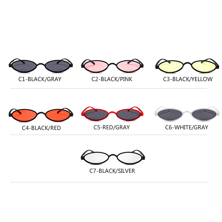 Fashion retro small round frame European and American punk oval sunglasses for men and women