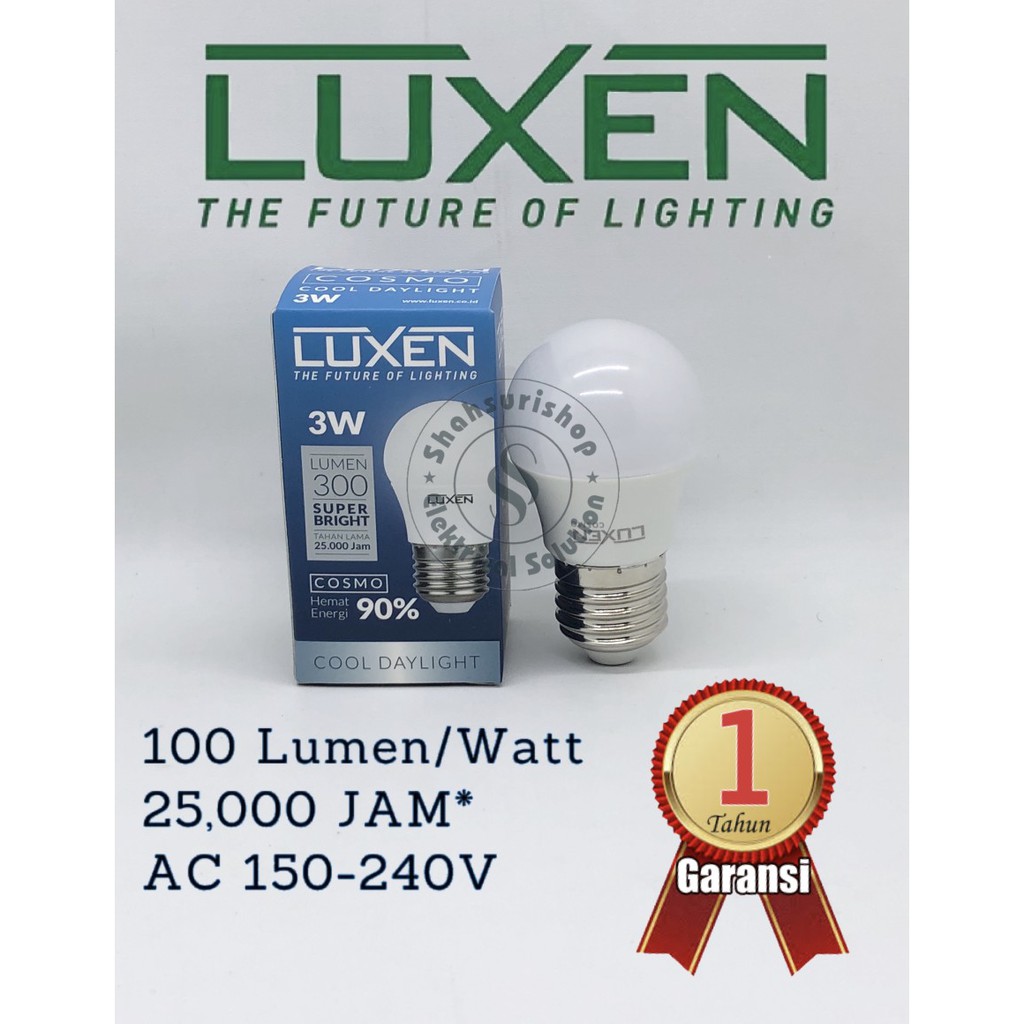 LAMPU LED BULB MURAH LUXEN 3W 3 W WATT COSMO GARANSI 1 TAHUN