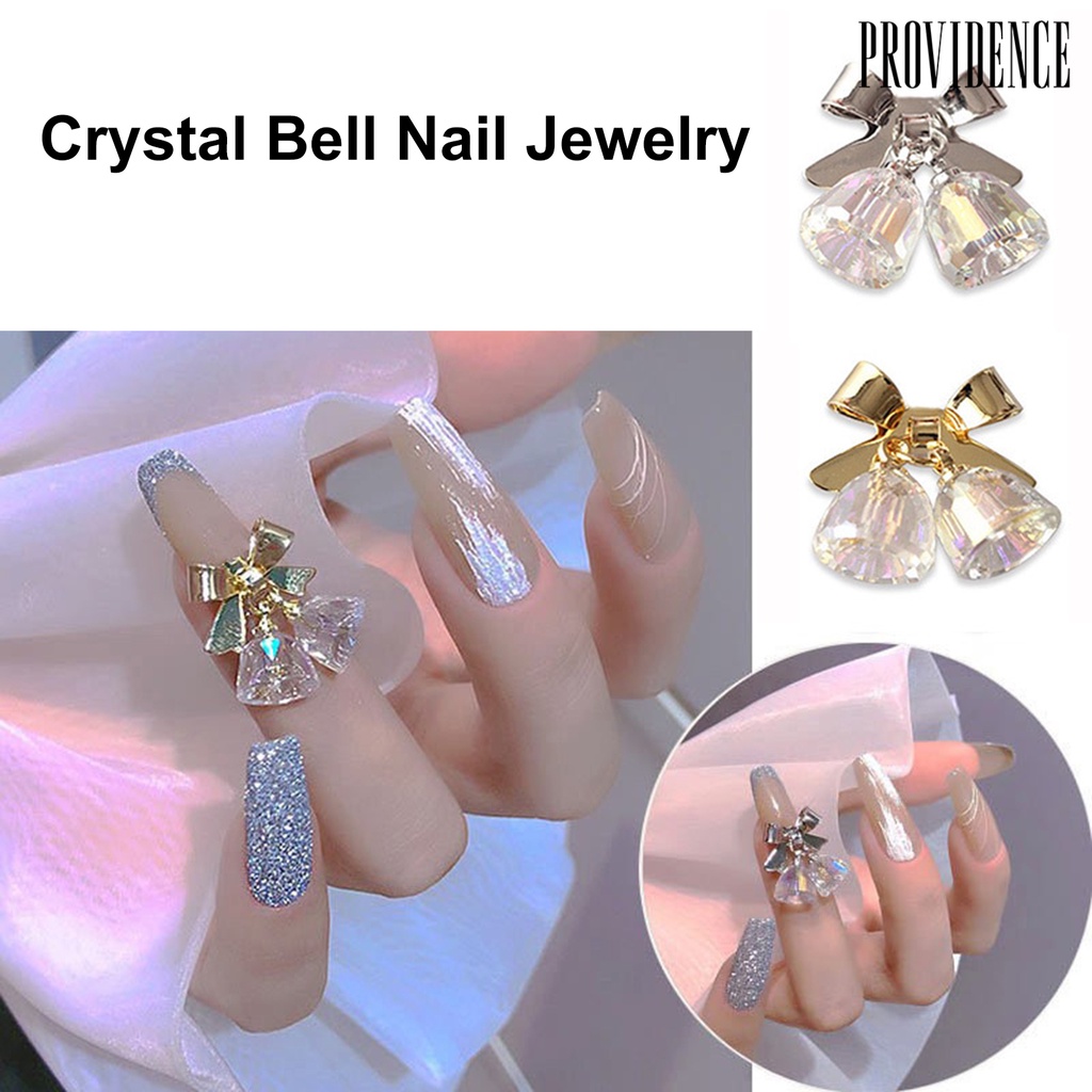 Providence Nail Bell Decor Exquisite Workmanship Bow-knot Transparent 3D Jingle Bell Nail Art Decorations for Girl