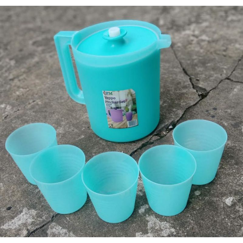 Teko Yeppo Set Gelas  / Teko Plastik Set Gelas BPA FREE