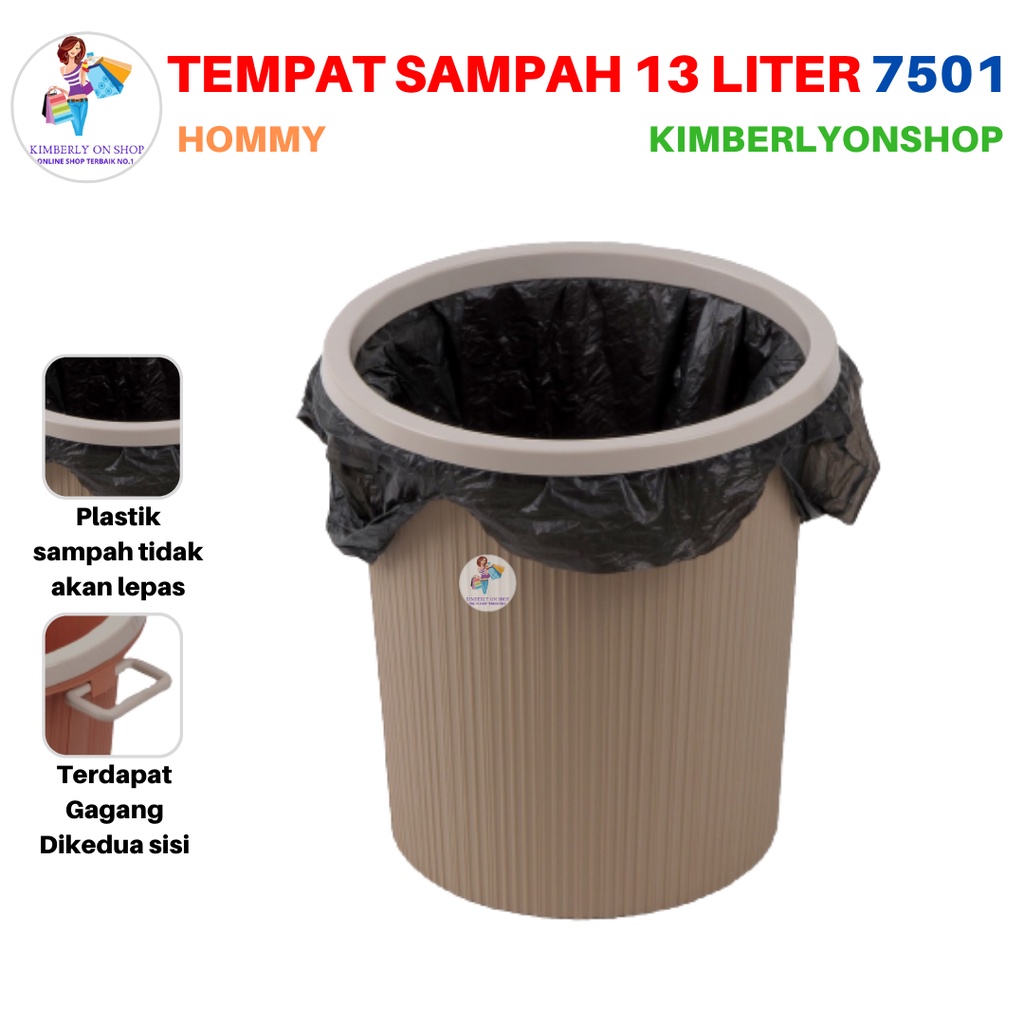 Tempat Sampah Bulat Omega 13 Liter 7501 Hommy