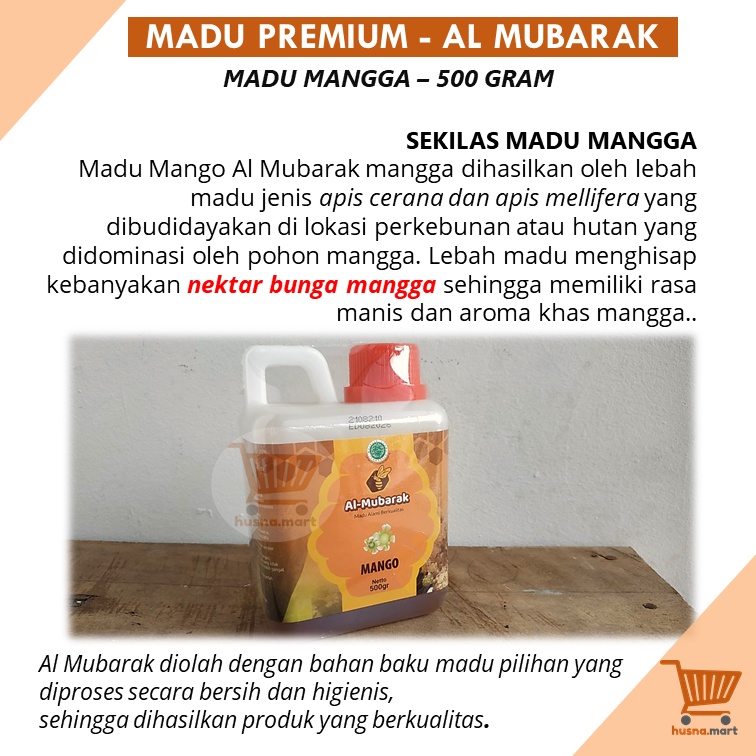 Madu Manggo / Mangga Al Mubarak kemasan 500 gram Asli Murni