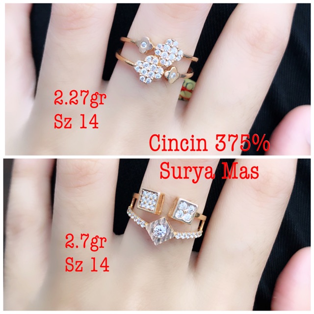 Cincin emas asli 375%