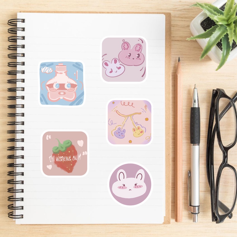 50pcs Stiker Graffiti Kartun Komik Tahan Air Dapat Digunakan Kembali Untuk Dekorasi Case Skateboard