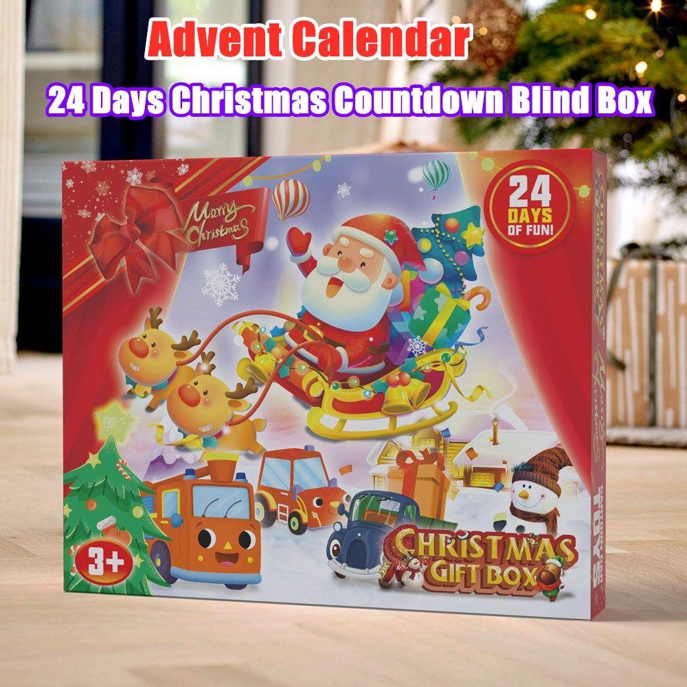 Solighter Kalender Adven Natal Kejutan Box Gift Box Anak Laki Laki Car Blind Box