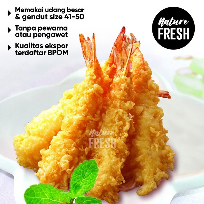 NatureFresh Ebi Furai Udang Beku isi 10 Udang Tempura Jumbo Breaded