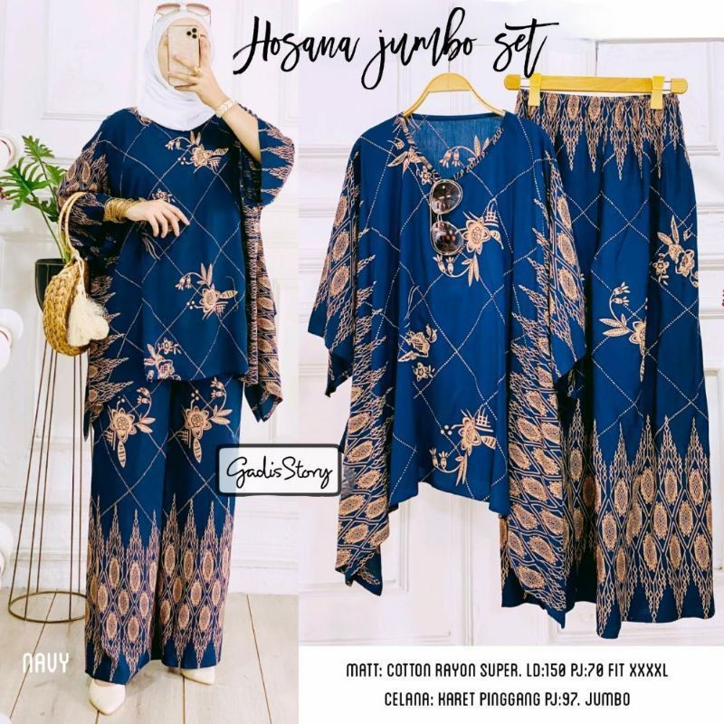 SETELAN JUMBO WAKA ORI RAYON PREMIUM CELANA KULOT BUSUI DAILY SET