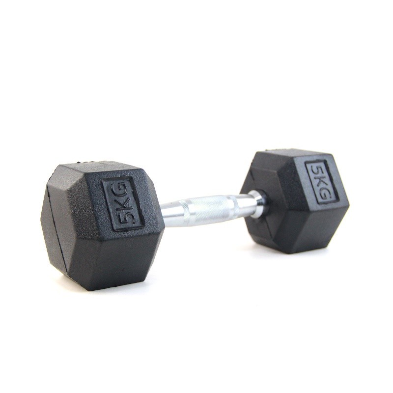 F252 Dumbbell Hexagonal 5Kg - Dumbbell Minimalis Pembentuk Otot Tangan - Hitam