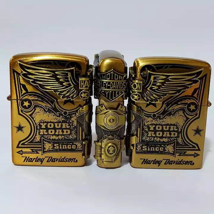 Bisa COD - BISA COD - KOREK API BARA MODEL ZIPPO MOTIF ELANG HD - RANDOM