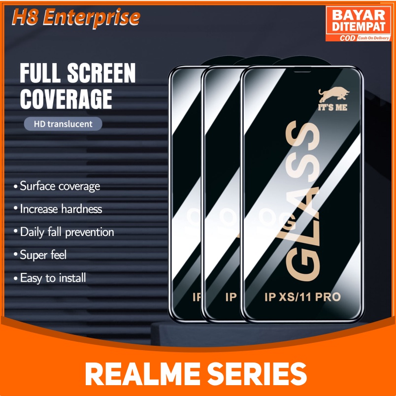 Tempered Glass Realme 9 9i 9 Pro C11 2020 C12 C15 C21Y C25 C25Y C31 C35 Narzo 20 30A 50A 50A Prime Anti Gores OG It's Me HD+ Kaca Full Layar