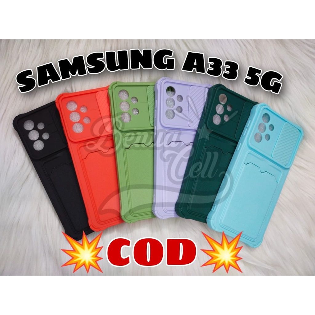 SAMSUNG A23 4G , A33 5G SOFTCASE SLIDING KAMERA SLOT CARD CASE SLIDE CAMERA + SLOT CARD - BC