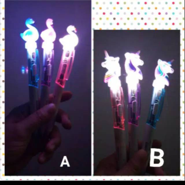Pulpen Jetrek Lampu Karakter Lucu