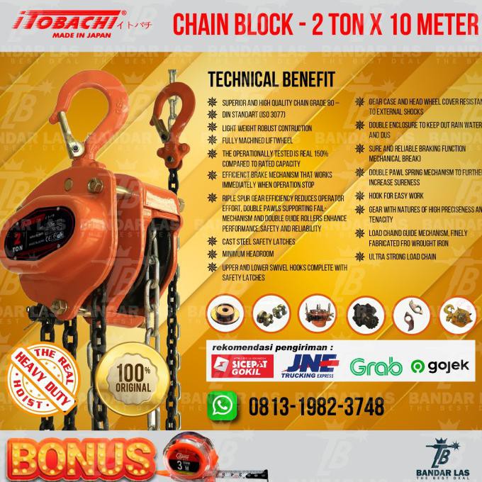 HOTSALE Chain Block 2 Ton 10 Meter - Takel 2 Ton 10 Meter - Itobachi New Model
