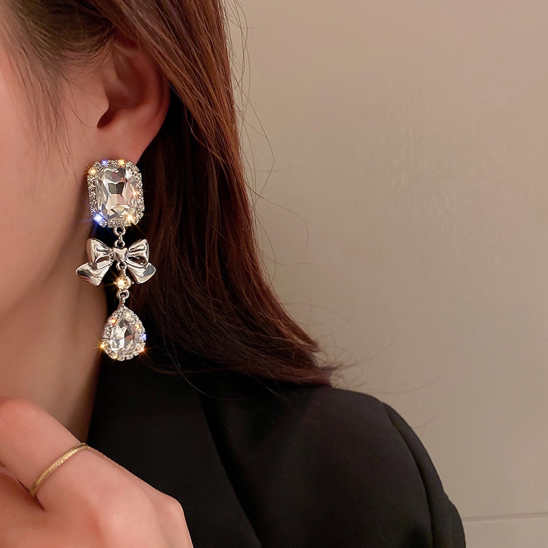Anting Tusuk Gantung Desain Pitatetesan Air Hias Berlian Imitasi Gaya Eropaamerika Untuk Wanita
