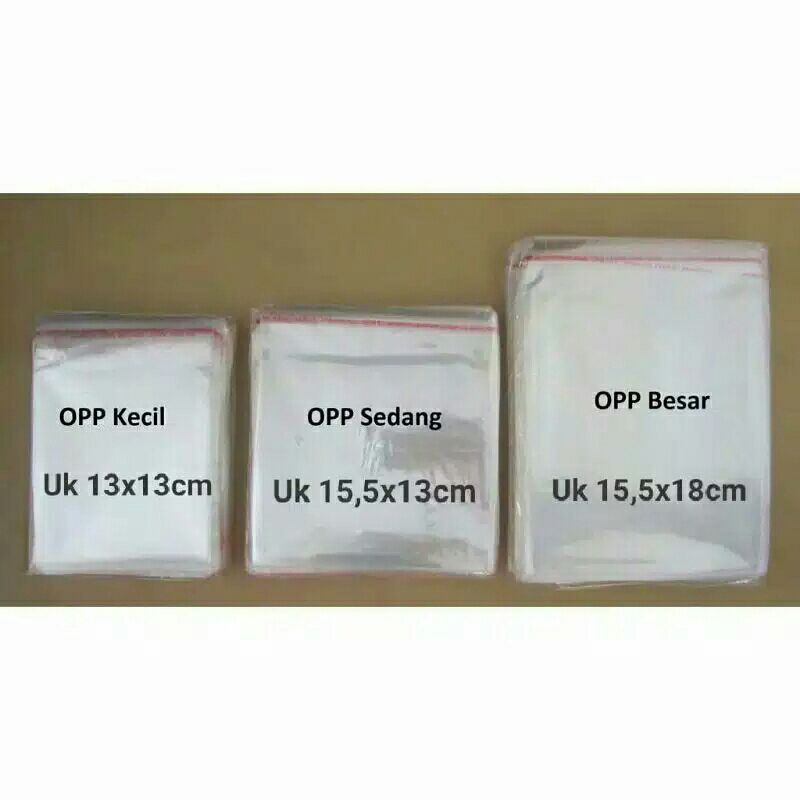 Plastik OPP Seal 15.5 x 13cm / 15,5x18cm-- 100pcs Plastik Roti/Plastik Kue/VCD/CD