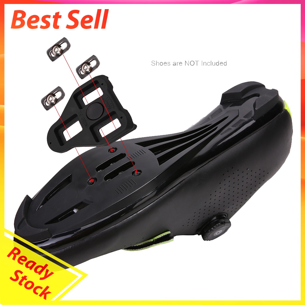 Road Bike Pedal Shoes Cleats Clip Set Bicycle Self-Locking Shoe Locks Black