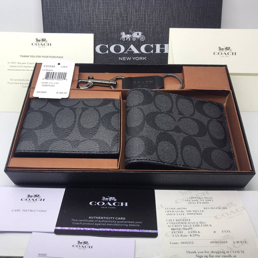 Dompet lipat pria Coach Man Wallet Signature Original / 26072 / 31522 / 74993 / 75371 / 37333 / 11945 / C5442 / 75399