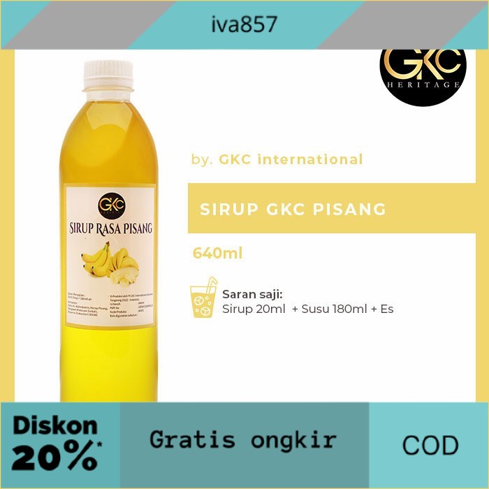 

PROMO GKC heritage Banana pisang Aroma Booster Sirup (700ml) import quality GRATIS ONGKIR