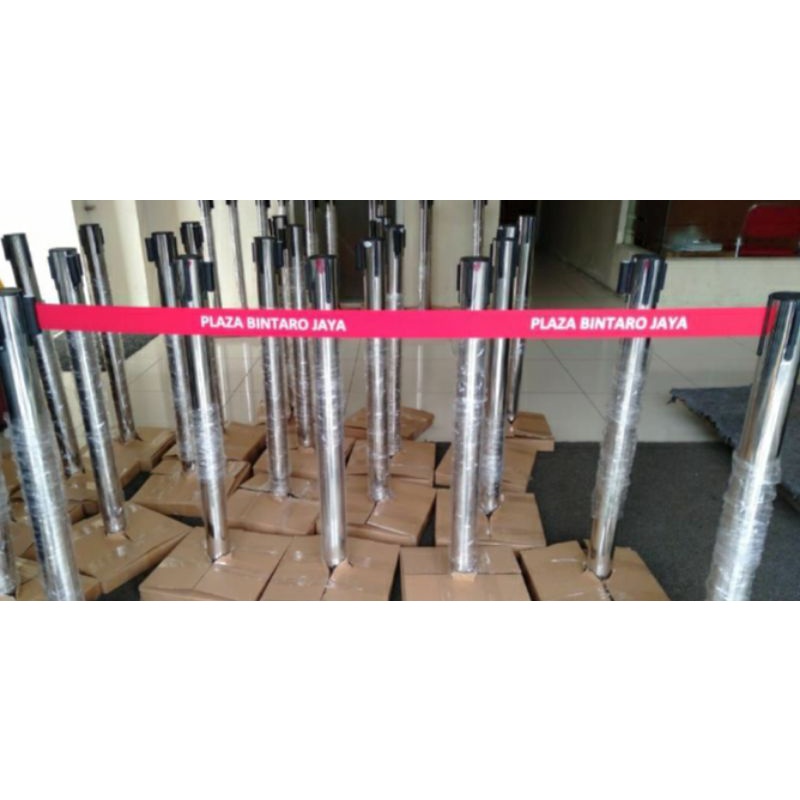 

Tiang antrian stainless standar