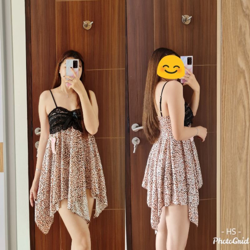 Lingerie | baju tidur sexy | motif leopard