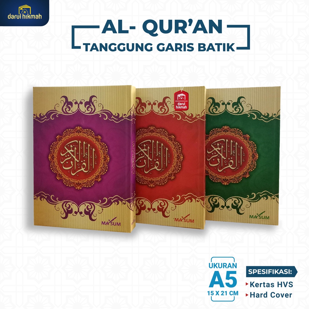 AL QURAN TANGGUNG GARIS HVS BATIK - MA'SUM PRESS - QURAN WAKAF - QURAN MURAH