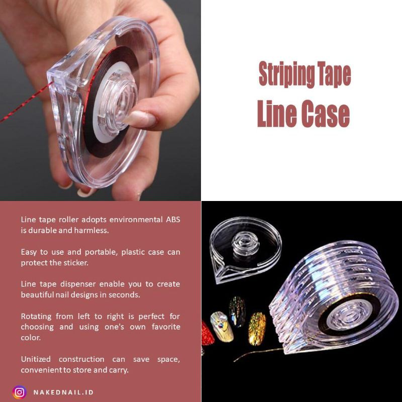 striping tape line case tempat striping tape nail art naiiart nail decoration