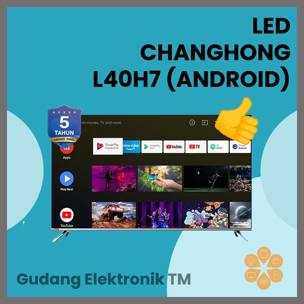 LED TV CHANGHONG SMART 40 Inch with  Android 9.0 Google Certified